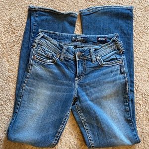Silver super stretch boot cut jean size 27